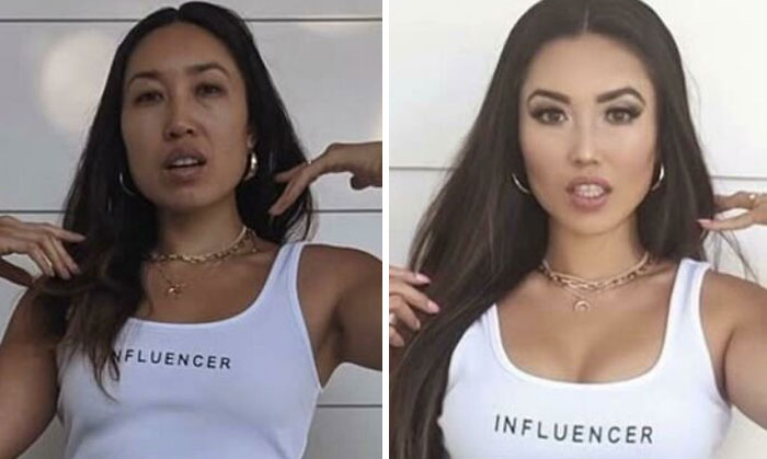 Woman Shows How Easy It Is To Transform Into An “Influencer” With Photoshop. Not Everyone You See Genuinely Looks Like The Picture On The Right