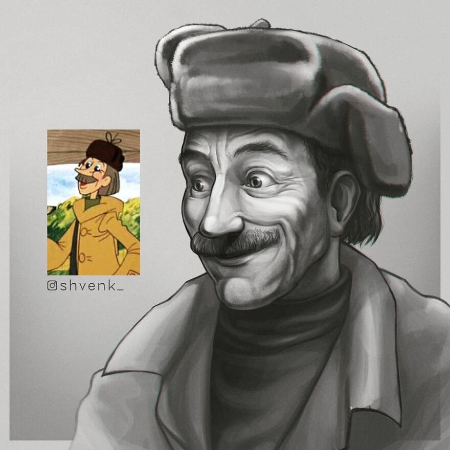 A Russian Artist Makes Her Favorite Soviet Cartoon Heroes More Realistic (28 Pics)