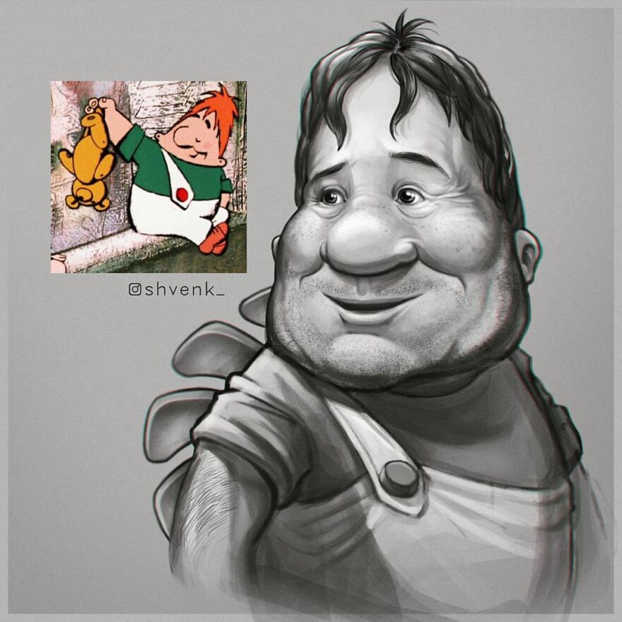 A Russian Artist Makes Her Favorite Soviet Cartoon Heroes More Realistic (28 Pics)