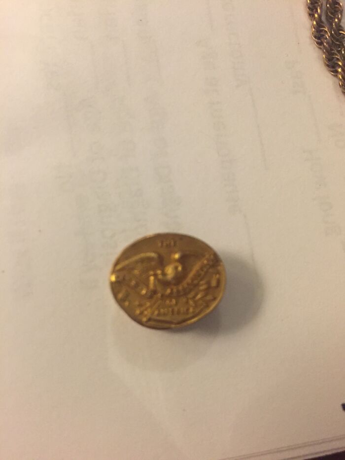 A (Probably) Pure Gold Button Dating Most Likely Late 1800s To Early 1900s... Its Hard To Make Out But The Words Say L.s.m Association Of America With An Eagle Carrying A Ribbon. Does Anyone Know What That Is?