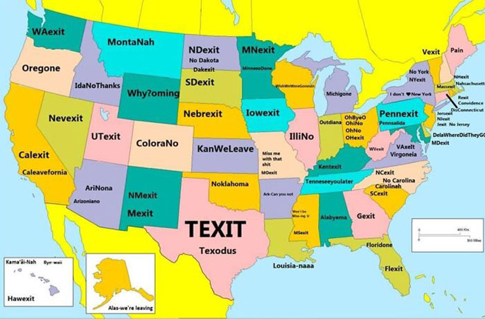 Every Us State If They Had An Independence Movement Like Brexit