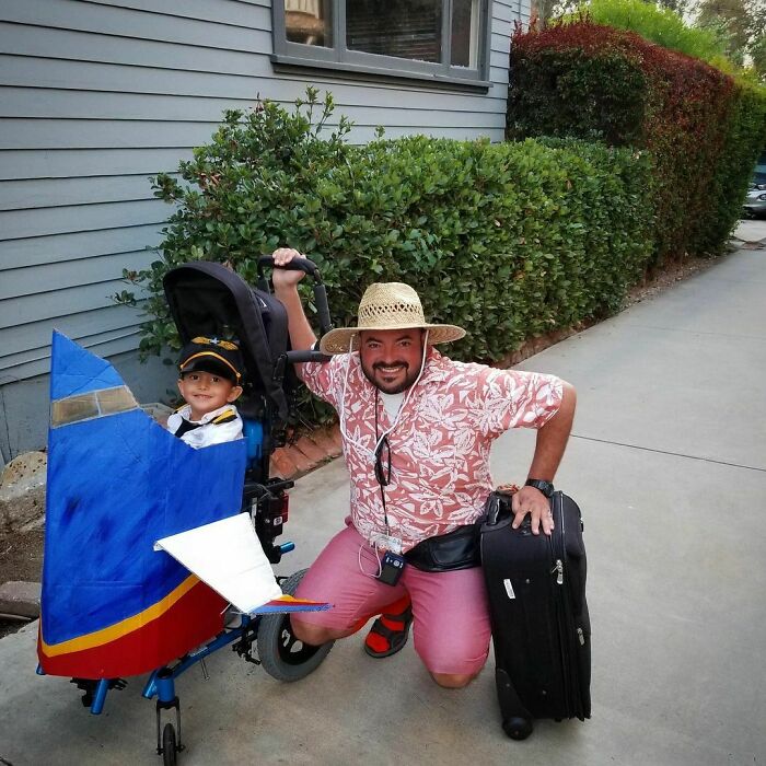 Mommy Just Didn’t Have It In Her To Create A New Wheelchair Costume This Year. So We’ll Just Do A Throw Back To The Cutest Southwest Airlines Pilot Ever