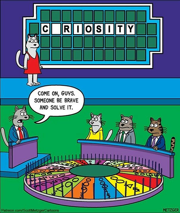 Scaredy Cats #cats #cat #catsofinstagram #wheeloffortune #gameshow
patreon.com/Scottmetzgercartoons