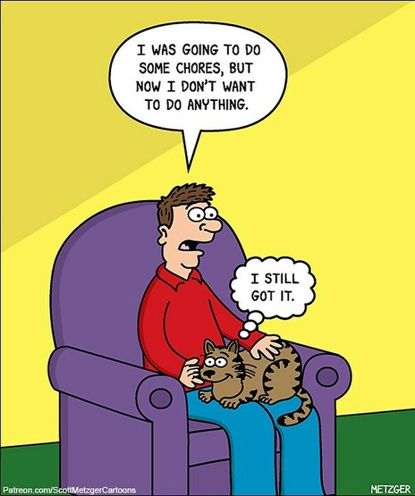 Stopping His Human From Doing Things Since 2009. #cat #cat #catsofinstagram #pets #chores
patreon.com/Scottmetzgercartoons