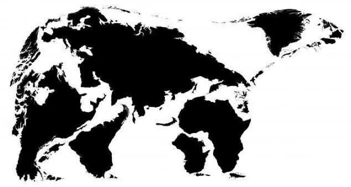 Map Of The Earth If It Was A Bear