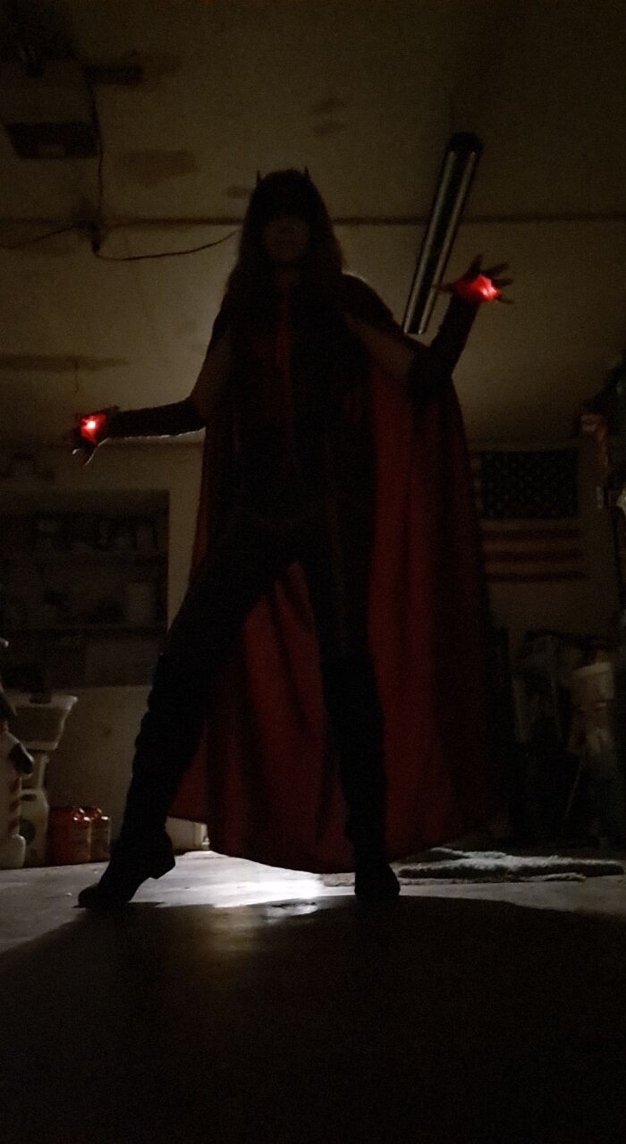My Dad Put In The Lights For My Scarlet Witch (Wanda Maximoff) Costume