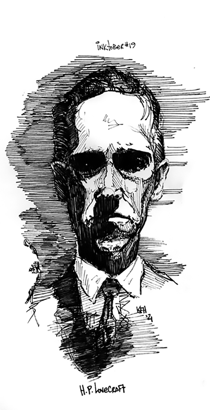 Howard Phillips Lovecraft. American Author Sketchbook Micron Pen