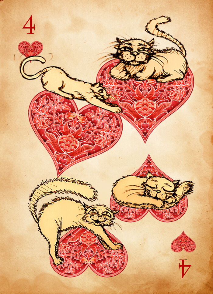 I Drew Funny Cats And Made Playing Cards For Cats Lovers (7 Pics)