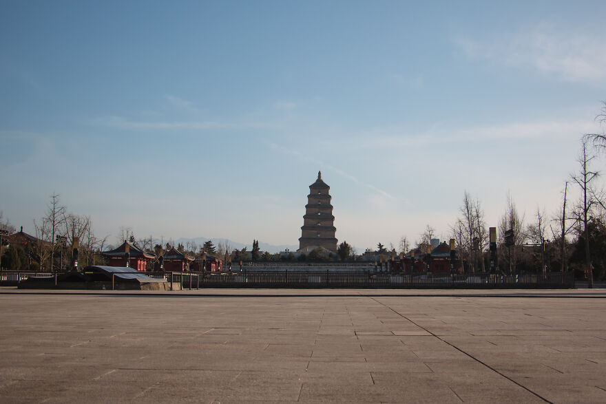 Dayanta (Big Wild Goose Pagoda) Where Usually Hundreds Of People Are Milling About