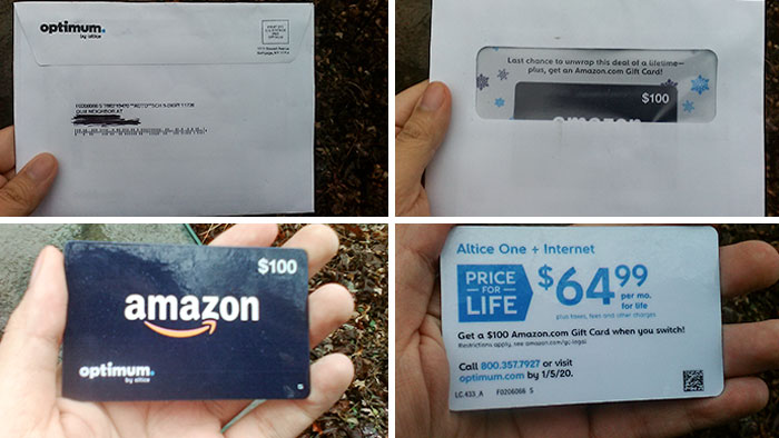 Optimum Admail Tricks You Into Opening It With Fake Amazon Gift Card