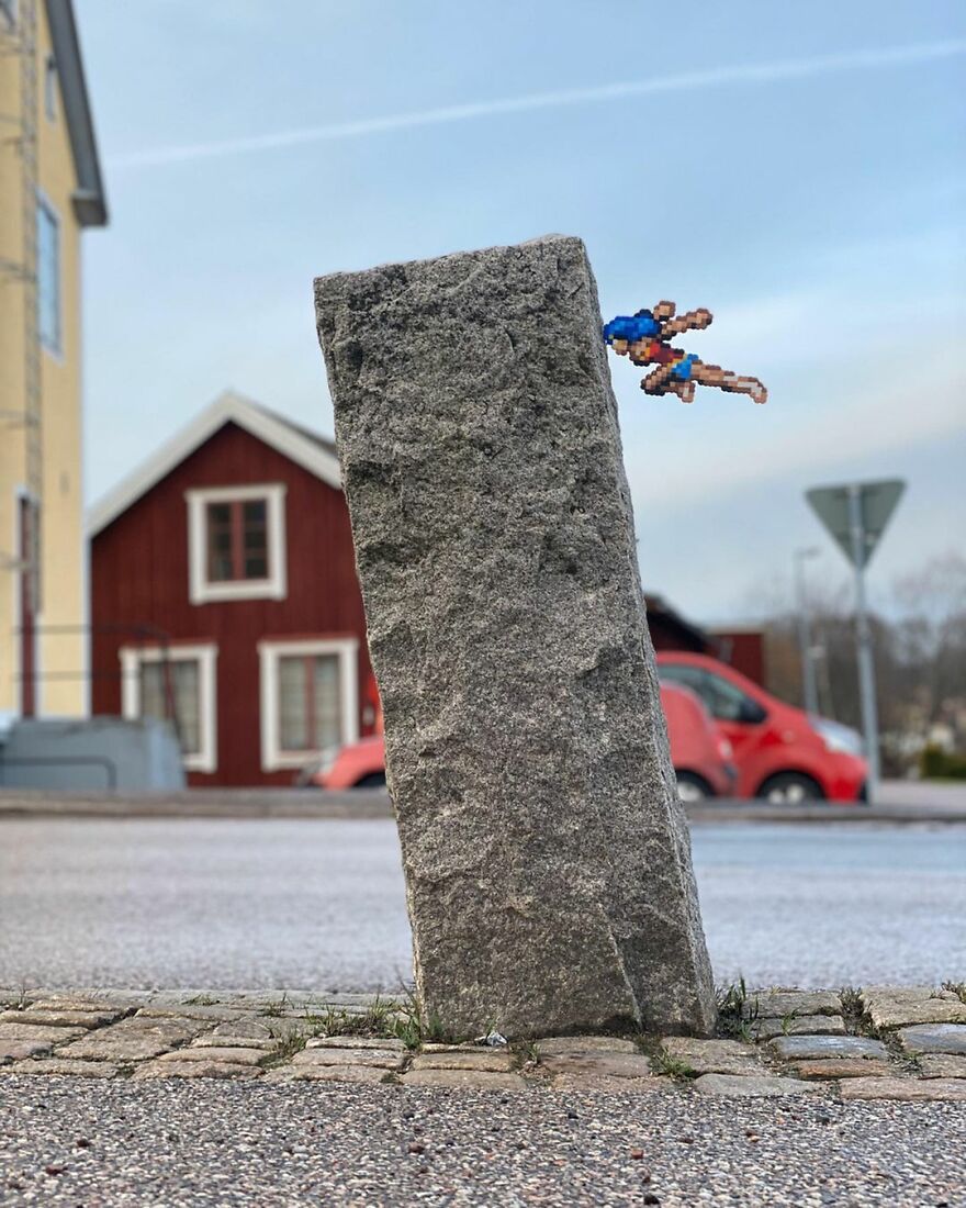 This Artist Is Going Viral By Turning Concrete Barriers Into A Giant Toblerone (+ More Of His Pics)