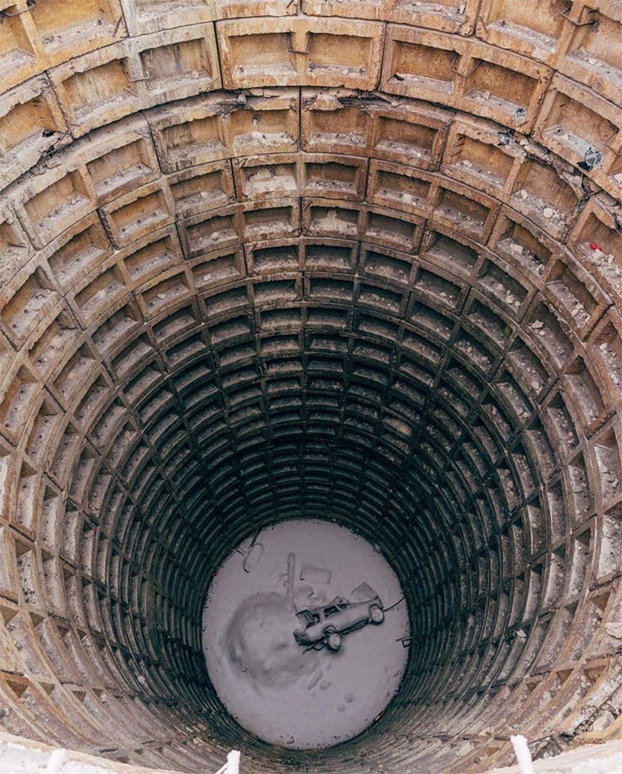 Looking Down An Abandoned ICBM Silo In Russia
