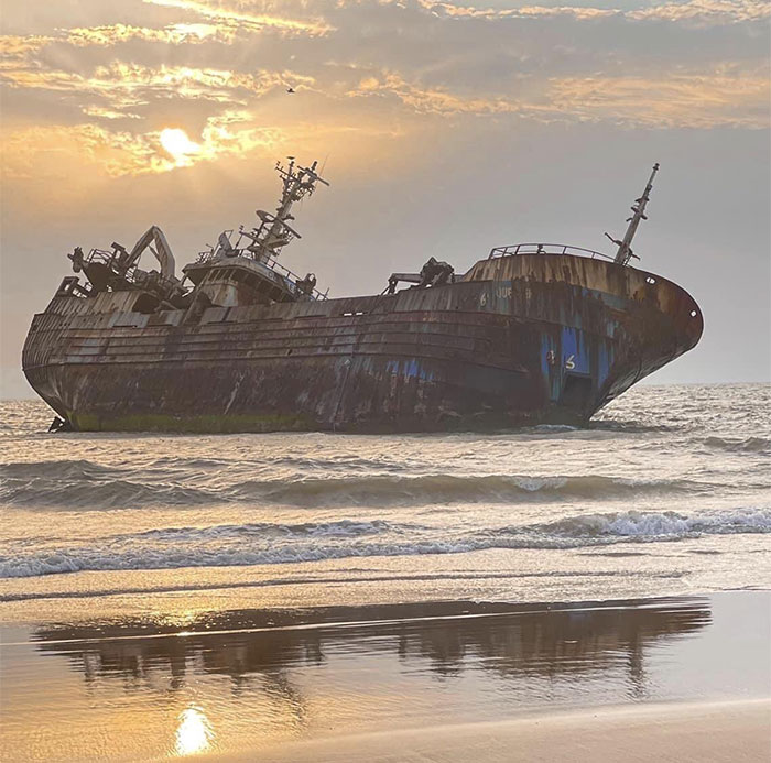 Abandoned Ship Near Dakhla City In Morocco