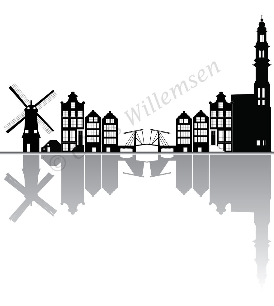 Amsterdam City Skyline