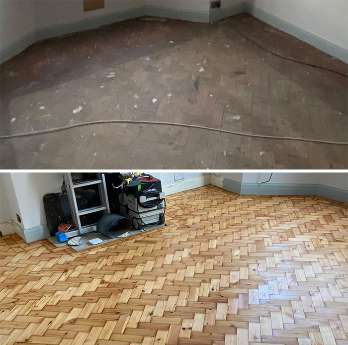 1930’s Parquet Flooring Restored Today!