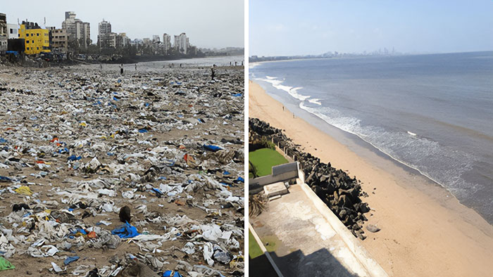 Un hombre de Bombay limpia 5 millones de kilos de basura (en un plazo de 96 semanas)