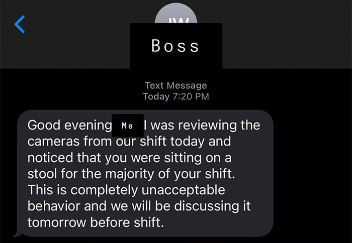Boss Criticizes Employee With Broken Bones For Sitting On A Stool, Changes His Tone Immediately When He Quits