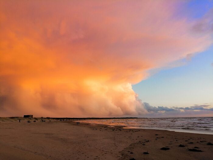 Storm Cloud And Sunset Combination.