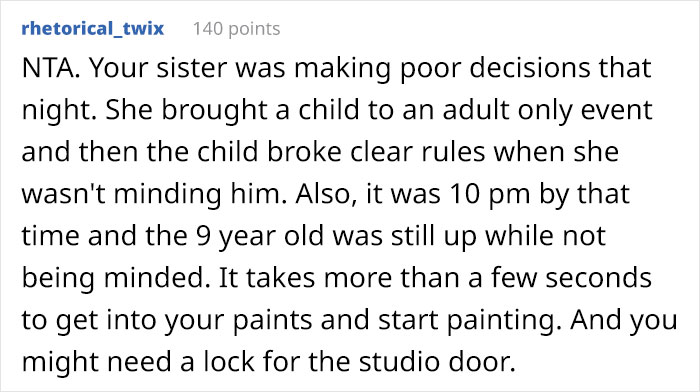 Woman Wants To Know If She Is The Jerk For Charging Her Sister $3,400 For A Painting Her 9 Y.O. Nephew Ruined Woman Wants To Know If She Is The Jerk For Charging Her Sister $3,400 For A Painting Her 9 Y.O. Nephew Ruined