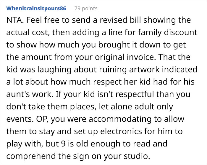 Woman Wants To Know If She Is The Jerk For Charging Her Sister $3,400 For A Painting Her 9 Y.O. Nephew Ruined Woman Wants To Know If She Is The Jerk For Charging Her Sister $3,400 For A Painting Her 9 Y.O. Nephew Ruined
