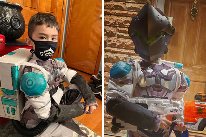 My Nephew Started Playing Warframe About A Year Ago And Did His First Cosplay For Halloween As The Corpus. He's Only 7