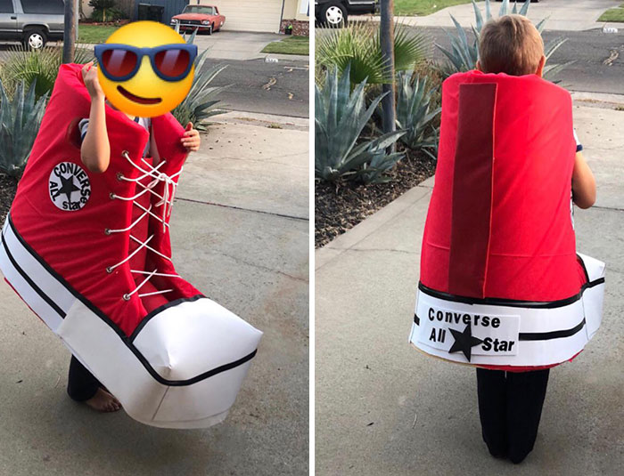 My Kid Wanted To Be A Shoe For Halloween So I Made Him A Classic.