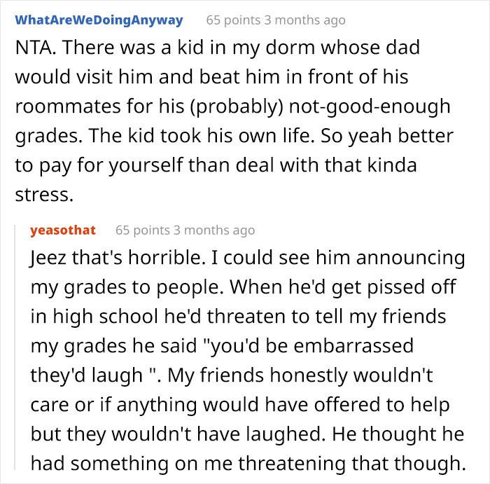 Father Embarrassed After His Kid “Announces” To The Whole Family That They’ve Been Paying Their Own College Tuition Themselves Father Embarrassed After His Kid “Announces” To The Whole Family That They’ve Been Paying Their Own College Tuition Themselves