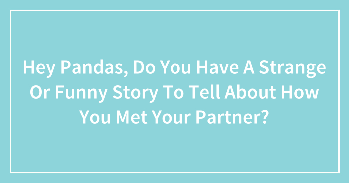 Hey Pandas, Do You Have A Strange Or Funny Story To Tell About How You Met Your Partner? (Closed)