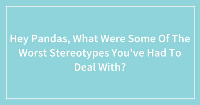 Hey Pandas, What Were Some Of The Worst Stereotypes You’ve Had To Deal With? (Closed)