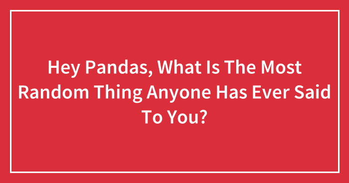 Hey Pandas, What Is The Most Random Thing Anyone Has Ever Said To You? (Closed)