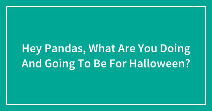 Hey Pandas, What Are You Doing And Going To Be For Halloween? (Closed)