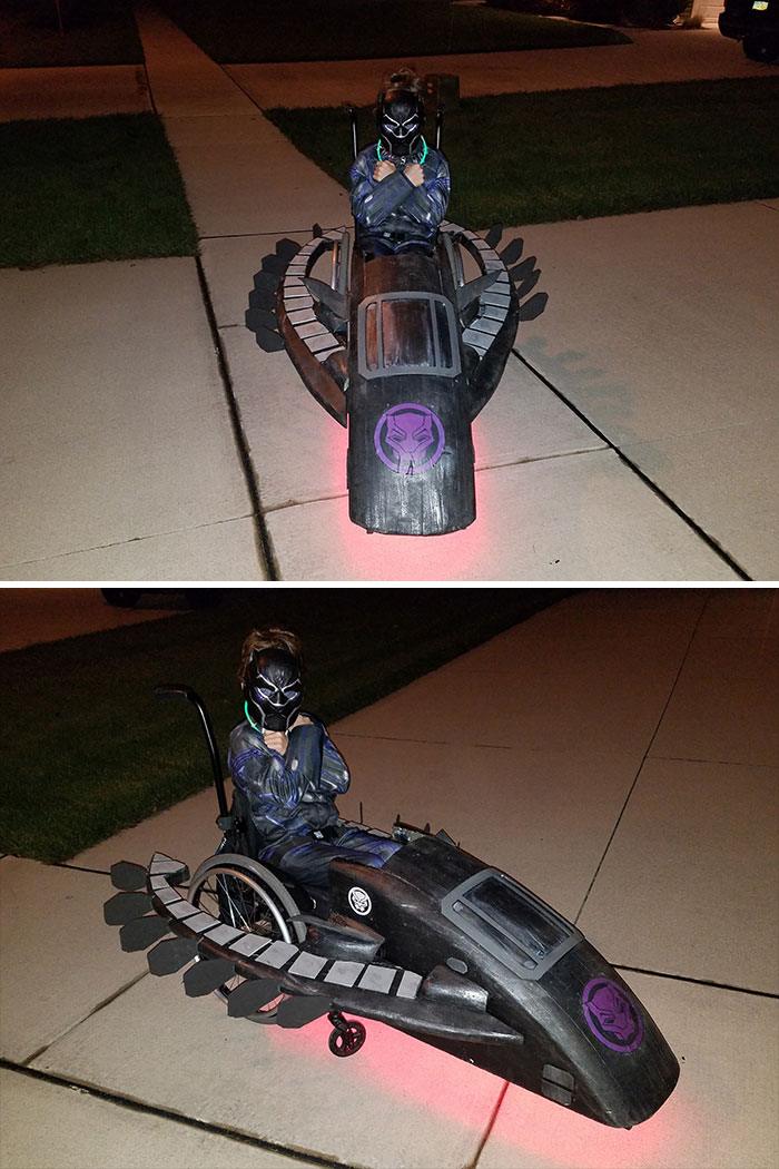 Disfraz en silla de ruedas de Pantera Negra