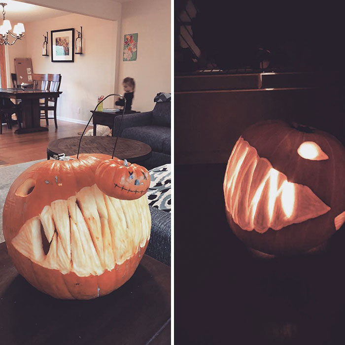 My Attempt At Fulfilling My Daughter's Request For An Anglerfish Pumpkin