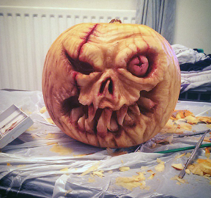 My Little Sister's First Attempt At Pumpkin Carving. Her Talent Makes Me Sick Sometimes