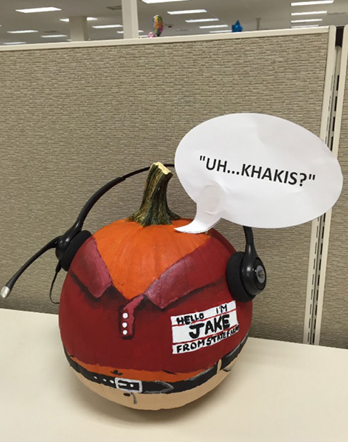 I Work In A Call Center For Customer Service, And Our Department Entered This Pumpkin Into The Contest That Was Held For Halloween. We Won