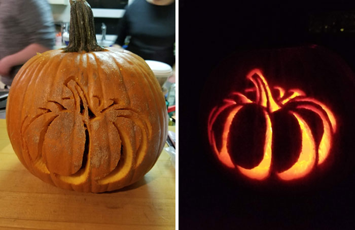 A Pumpkin Carved Into A Pumpkin