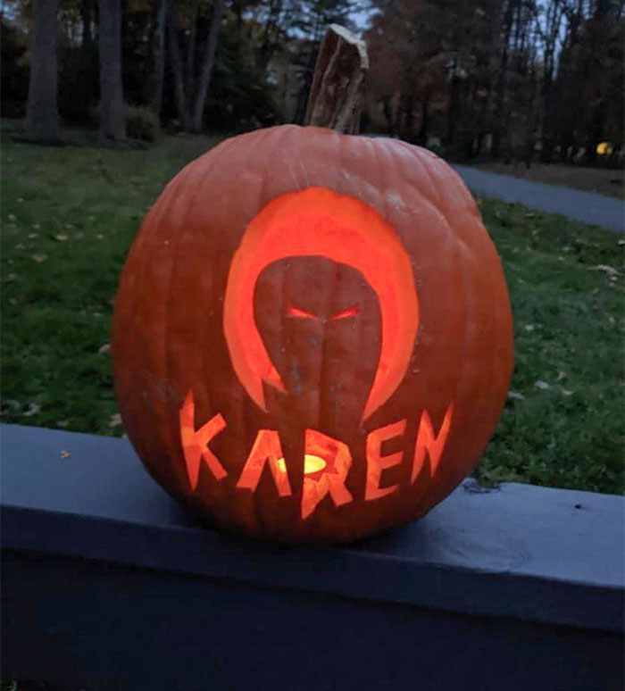Terrifying. An Entry Into The Neighborhood Pumpkin Carving Contest