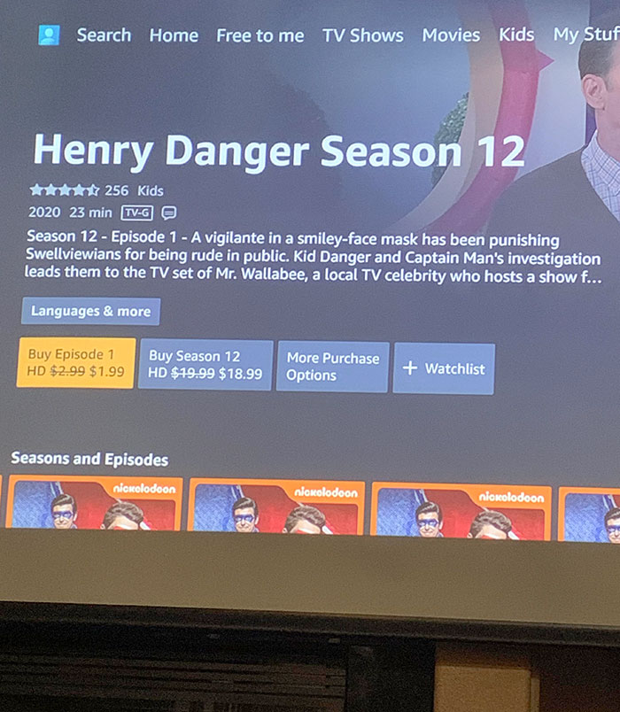 Amazon Making You Pay $18.99 Per Season, Henry Danger Only Had 5 Seasons But Amazon Stretched It And Made It 12 Seasons Each $18.99