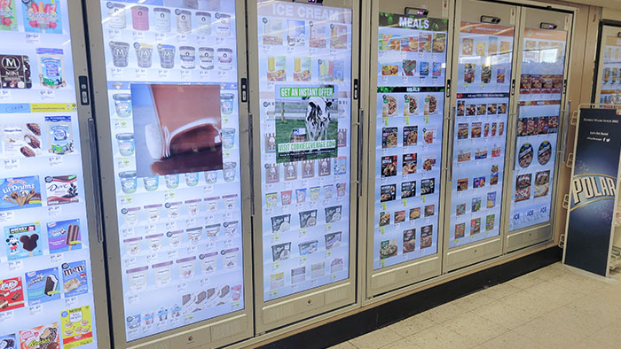 Walgreens Replaced Their Freezer Window Panels With Screens That Constantly Flash/Move And Don't Even Accurately Represent What's Inside The Fridge