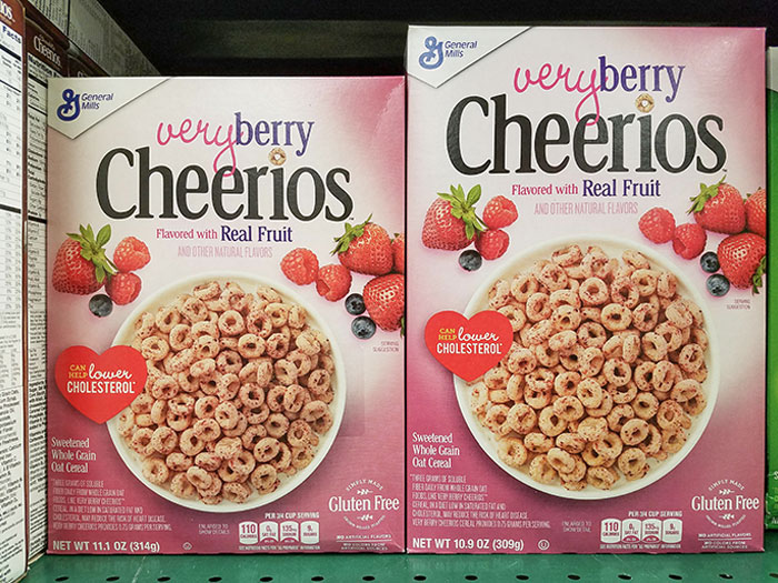 New Cereal Box Is 11% Taller With 1.6% Less Cereal