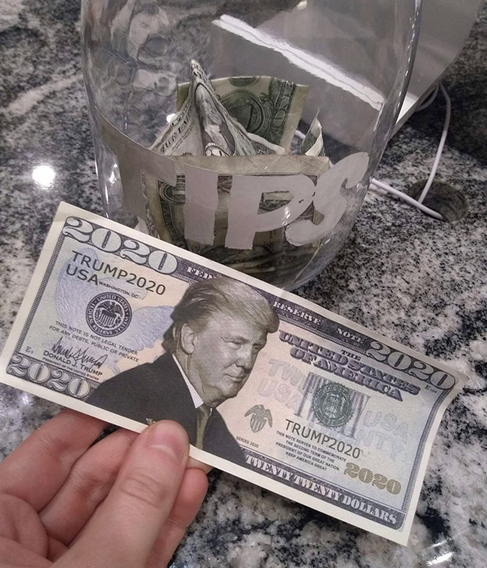 I Live In Minneapolis, Some Jerk Is Leaving This In Tip Jars Around Town Ahead Of Trump’s Rally Today