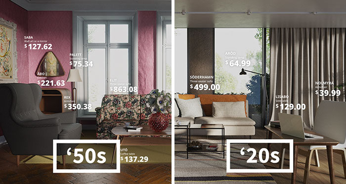 Here’s The 70-Year Evolution Of The IKEA Living Room, From The ’50s To ’20s By Household Quotes