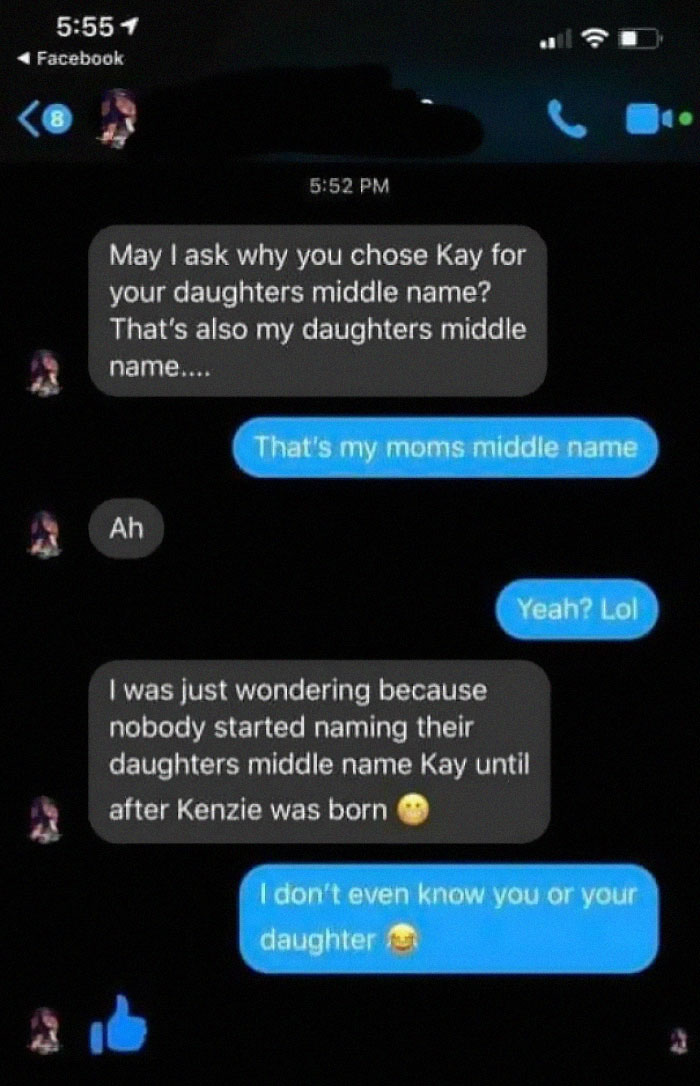 "That's My Daughters Middle Name!"
