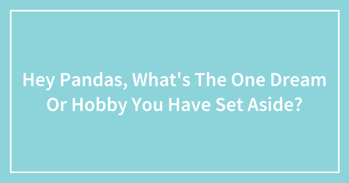 Hey Pandas, What’s The One Dream Or Hobby You Have Set Aside? (Closed)