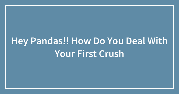 Hey Pandas!! How Do You Deal With Your First Crush