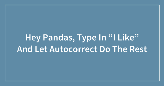 Hey Pandas, Type In “I Like” And Let Autocorrect Do The Rest