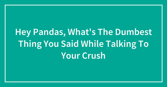 Hey Pandas, What’s The Dumbest Thing You Said While Talking To Your Crush (Closed)