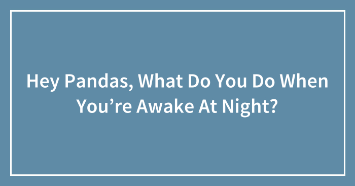 Hey Pandas, What Do You Do When You’re Awake At Night?