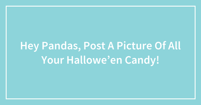 Hey Pandas, Post A Picture Of All Your Hallowe’en Candy!