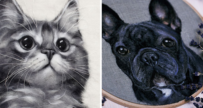 I Help The Owners Of Pets Keep Warm Memories By Making Realistic Felted Wool Portraits Of Them (40 Pics)